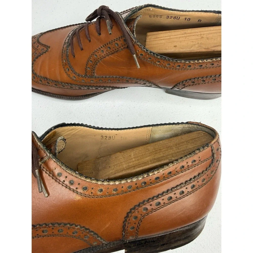 VTG Salvatore Ferragamo Oxford Mens 10 B  Dress Shoes Brown Leather